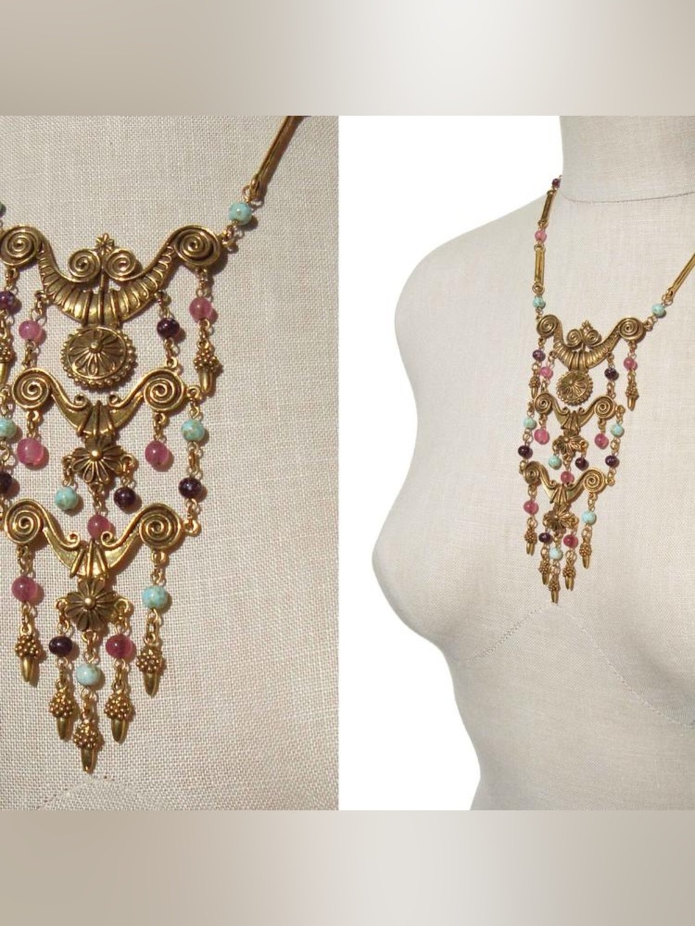 RARE GOLDETTE ETRUSCAN REVIVAL NECKLACE!! - Picture 10 of 16